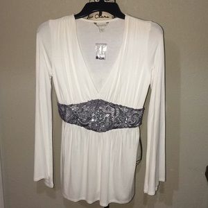 Boston Proper Rhinestone L/s Top